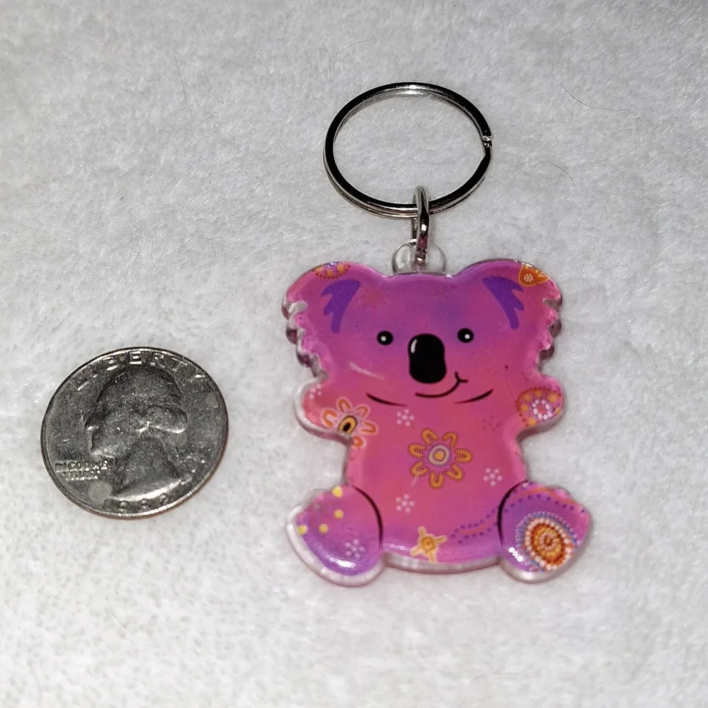 Pink koala bear keychain